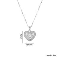 Copper Basic Modern Style Classic Style Plating Inlay Heart Shape Rhinestones Pendant Necklace sku image 2