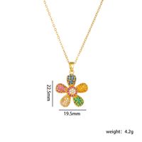 Titanium Steel Copper Gold Plated Lady Modern Style Classic Style Plating Inlay Leaf Sunflower Sun Zircon Pendant Necklace sku image 2