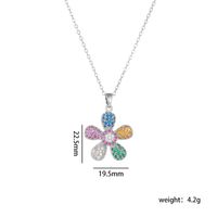 Titanium Steel Copper Gold Plated Lady Modern Style Classic Style Plating Inlay Leaf Sunflower Sun Zircon Pendant Necklace sku image 4