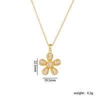 Titanium Steel Copper Gold Plated Lady Modern Style Classic Style Plating Inlay Leaf Sunflower Sun Zircon Pendant Necklace sku image 1