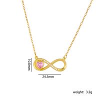 Copper Gold Plated Basic Modern Style Classic Style Plating Inlay Geometric Infinity Zircon Pendant Necklace main image 2