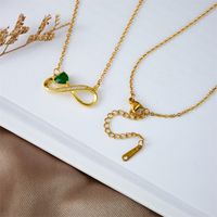 Copper Gold Plated Basic Modern Style Classic Style Plating Inlay Geometric Infinity Zircon Pendant Necklace main image 4