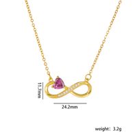 Copper Gold Plated Basic Modern Style Classic Style Plating Inlay Geometric Infinity Zircon Pendant Necklace sku image 1