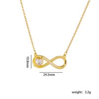 Copper Gold Plated Basic Modern Style Classic Style Plating Inlay Geometric Infinity Zircon Pendant Necklace sku image 3