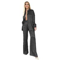 Holiday Daily Women's Streetwear Solid Color Spandex Polyester Button Pants Sets Pants Sets main image 2