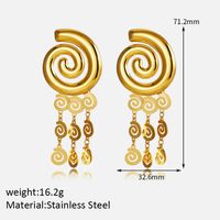 1 Pair Basic Modern Style Classic Style Circle Solid Color Plating 304 Stainless Steel 18K Gold Plated Drop Earrings main image 2