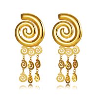 1 Pair Basic Modern Style Classic Style Circle Solid Color Plating 304 Stainless Steel 18K Gold Plated Drop Earrings main image 6