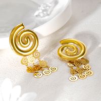 1 Pair Basic Modern Style Classic Style Circle Solid Color Plating 304 Stainless Steel 18K Gold Plated Drop Earrings main image 4