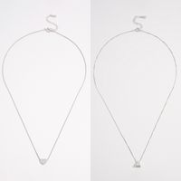 Sterling Silver White Gold Plated Elegant Solid Color Plating Triangle Heart Shape Pendant Necklace main image 1