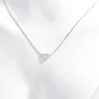 Sterling Silver White Gold Plated Elegant Solid Color Plating Triangle Heart Shape Pendant Necklace main image 4