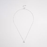 Sterling Silver White Gold Plated Elegant Solid Color Plating Triangle Heart Shape Pendant Necklace main image 3