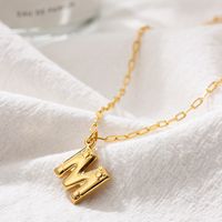 304 Stainless Steel Simple Style Plating Letter Pendant Necklace sku image 13