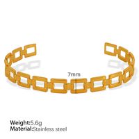 Titanium Steel 18K Gold Plated IG Style Cool Style Plating Circle Waves Bangle main image 5