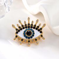 IG Style Artistic Devil's Eye Copper Plating Inlay Rhinestones Women's Brooches sku image 3