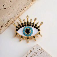IG Style Artistic Devil's Eye Copper Plating Inlay Rhinestones Women's Brooches main image 4