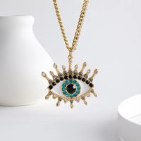 Copper 18K Gold Plated IG Style Modern Style Plating Inlay Devil's Eye Rhinestones Pendant Necklace main image 5