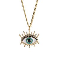 Copper 18K Gold Plated IG Style Modern Style Plating Inlay Devil's Eye Rhinestones Pendant Necklace main image 2