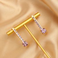 1 Pair Luxurious Simple Style Key Plating Inlay Copper Zircon 18K Gold Plated Drop Earrings main image 6