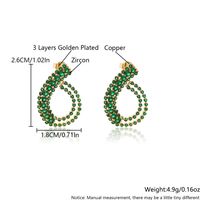 1 Pair Simple Style Classic Style Geometric Solid Color Plating Inlay Copper Zircon 18K Gold Plated Ear Studs main image 2