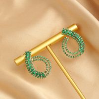 1 Pair Simple Style Classic Style Geometric Solid Color Plating Inlay Copper Zircon 18K Gold Plated Ear Studs main image 5
