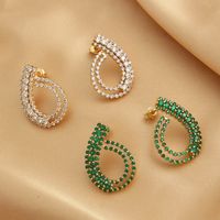 1 Pair Simple Style Classic Style Geometric Solid Color Plating Inlay Copper Zircon 18K Gold Plated Ear Studs main image 1
