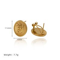 1 Pair Vintage Style Lady Solid Color Flower Titanium Steel Copper 18K Gold Plated Ear Studs main image 2