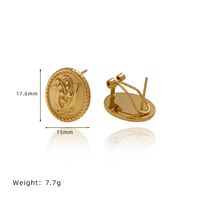 1 Par Estilo Vintage Señora Color Sólido Flor Acero Titanio Cobre Chapados en oro de 18k Pendientes sku image 1