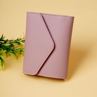 Women's Solid Color Pu Leather Buckle Card Holders sku image 4
