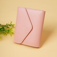Women's Solid Color Pu Leather Buckle Card Holders sku image 5