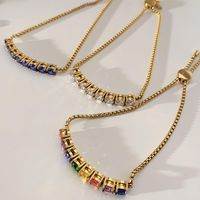 304 Stainless Steel 16K Gold Plated White Gold Plated Gold Plated Casual Plating Inlay Color Block Zircon Bracelets main image 6