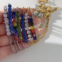 304 Stainless Steel 16K Gold Plated White Gold Plated Gold Plated Casual Plating Inlay Color Block Zircon Bracelets main image 3