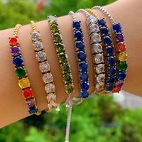 304 Stainless Steel 16K Gold Plated White Gold Plated Gold Plated Casual Plating Inlay Color Block Zircon Bracelets main image 1