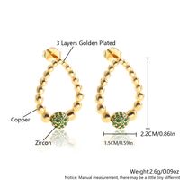 1 Pair Simple Style Classic Style Water Droplets Plating Inlay Copper Zircon 18K Gold Plated Ear Studs main image 2