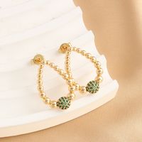 1 Pair Simple Style Classic Style Water Droplets Plating Inlay Copper Zircon 18K Gold Plated Ear Studs main image 1