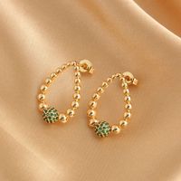 1 Pair Simple Style Classic Style Water Droplets Plating Inlay Copper Zircon 18K Gold Plated Ear Studs main image 6