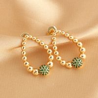 1 Pair Simple Style Classic Style Water Droplets Plating Inlay Copper Zircon 18K Gold Plated Ear Studs main image 7