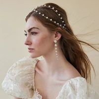 Women's Elegant Luxurious Pearl Solid Color Imitation Pearl Criss Cross Layered Inlay Pearl Hair Band main image 5