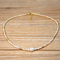 Wholesale Jewelry Simple Style Classic Style Color Block Glass Pearl Beaded Necklace main image 5