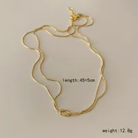 304 Stainless Steel 18K Gold Plated Vintage Style Simple Style Commute Knot Necklace main image 3