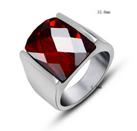 Casual Basic Classic Style Geometric 304 Stainless Steel Inlay Zircon Men's Rings main image 2
