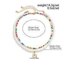 Wholesale Jewelry Simple Style Classic Style Color Block Alloy Seed Bead Beaded Layered Necklaces main image 2