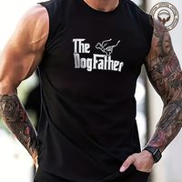 Men's Letter Simple Style Round Neck Sleeveless Regular Fit Men's Tops main image 6