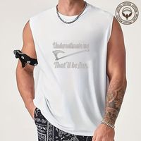 Hombres Letra Estilo Simple Cuello Redondo Sin Mangas Ajuste Regular Tops Hombre main image 2