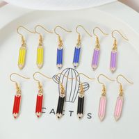 1 Pair Funny Simple Style Letter Patchwork Alloy Drop Earrings main image 1