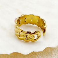 Vacation Roman Style Heart Shape Flower 304 Stainless Steel 14K Gold Plated Natural Stone Zircon Rings In Bulk main image 2