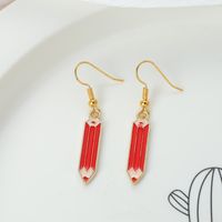 1 Pair Funny Simple Style Letter Patchwork Alloy Drop Earrings main image 4