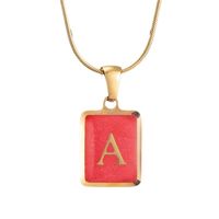 304 Stainless Steel Basic Modern Style Classic Style Enamel Geometric Letter Pendant Necklace main image 3