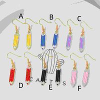 1 Pair Funny Simple Style Letter Patchwork Alloy Drop Earrings main image 2
