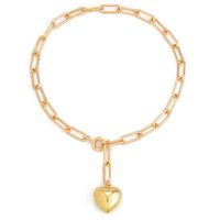 Wholesale Jewelry Basic Modern Style Classic Style Heart Shape CCB Iron Plating Pendant Necklace main image 6