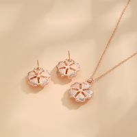 Copper Lady Sweet Plating Inlay Flower Resin Jewelry Set main image 3